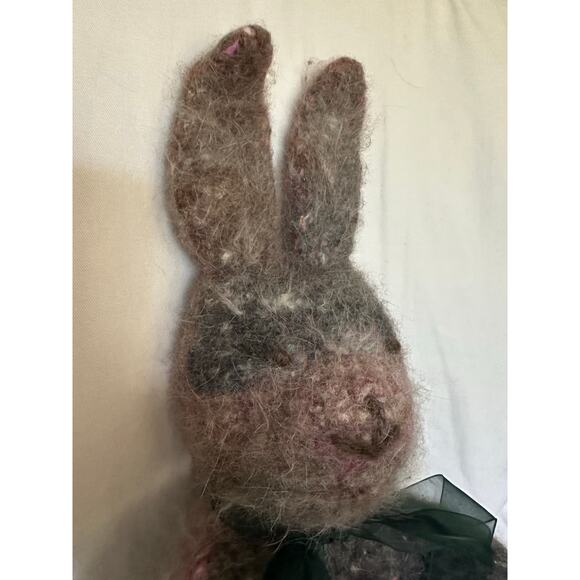 Stuffed animal needle-felted rabbit unique wool alpaca boho gift bunny handmade - Picture 9 of 16